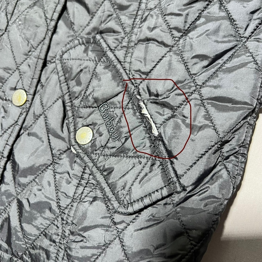 Barbour Chelsea Quilt‎ Lightweight Flyweight Jacket Womens US 4 UK 8 Black - Picture 5 of 16